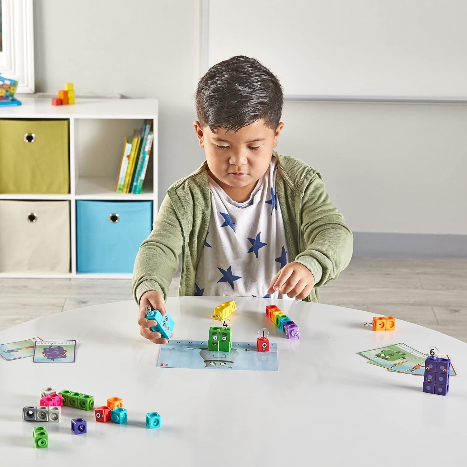 MathLink Cubes Numberblocks 1-10 Activity Set, 30 Preschool Learning Activiti…