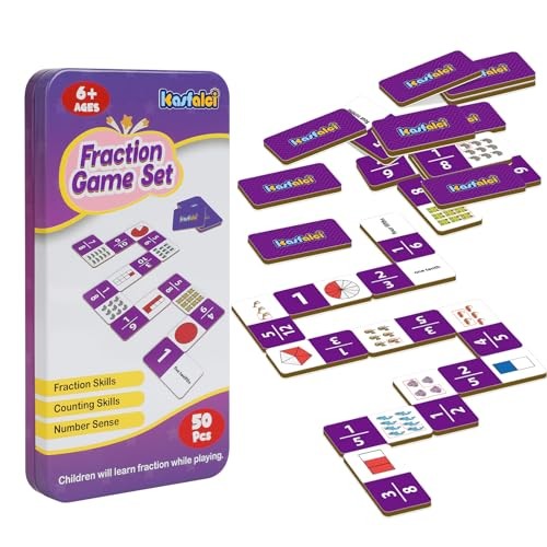 Dominoes Set,Math Games for Kids,Math Manipulatives,Counting Fraction