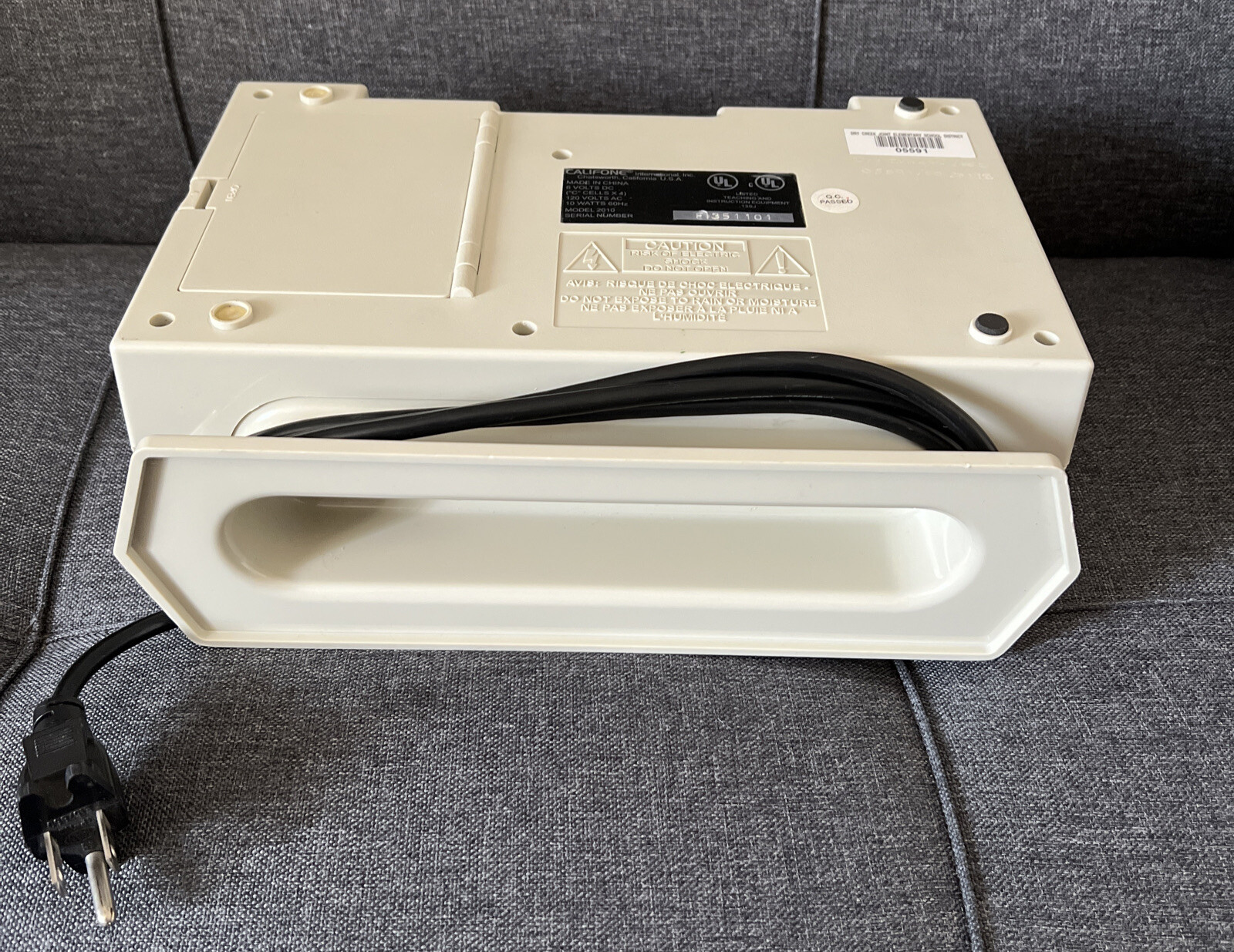 Califone Cardmaster Series 2000 Magnetic Card Reader Model 2010 Vinyl Cover