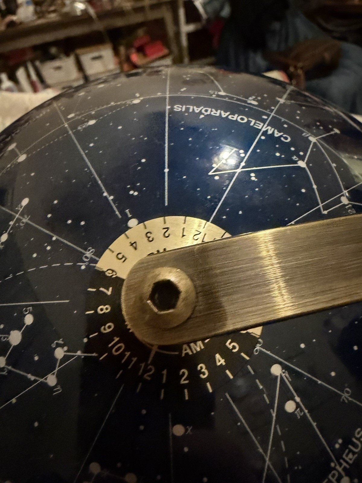 Light Up Celestial Star Map Globe Lamp Rotating Constellation Astronomy Deco EUC