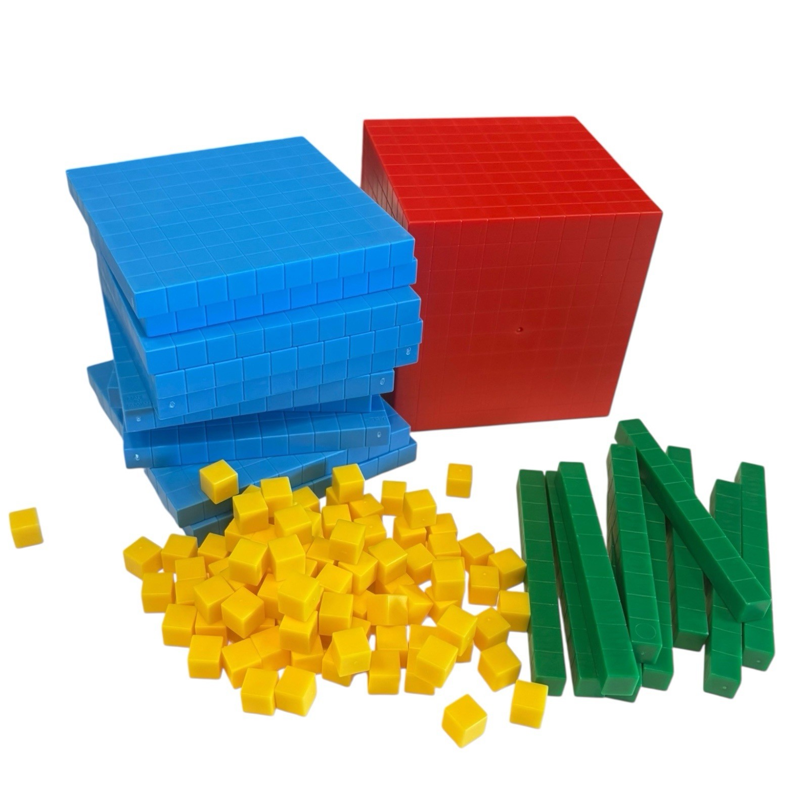 Hands-On Math Manipulatives – 121 Colorful Base Ten Blocks for Kids’ Learning