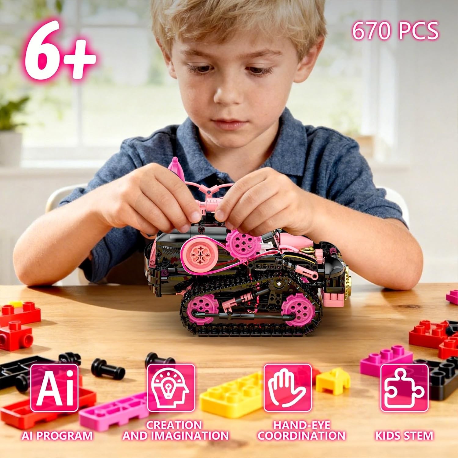Emotional Interactive Robot Building Set: 5-in-1 Kits for Kids & Family Bonding
