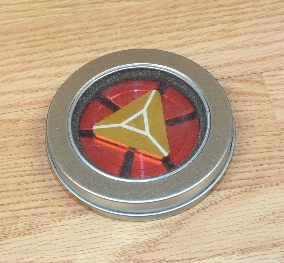 Red & Gold Tone Iron Man Marvel Themed Metal Fidget Spinner Toy in Case