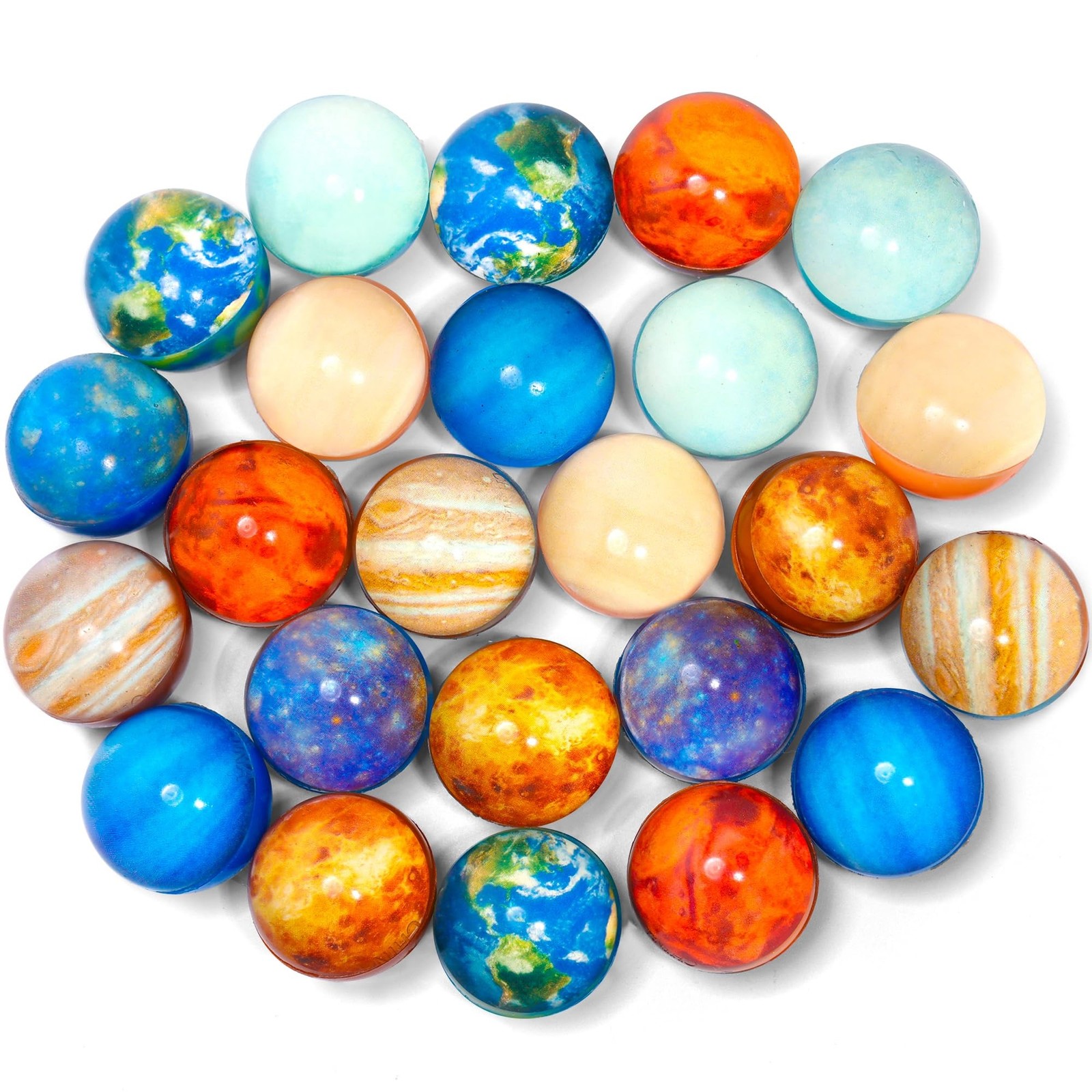 Pllieay 24PCS Space Solar System Eight Planets Themed Bouncy Balls for Kids P…