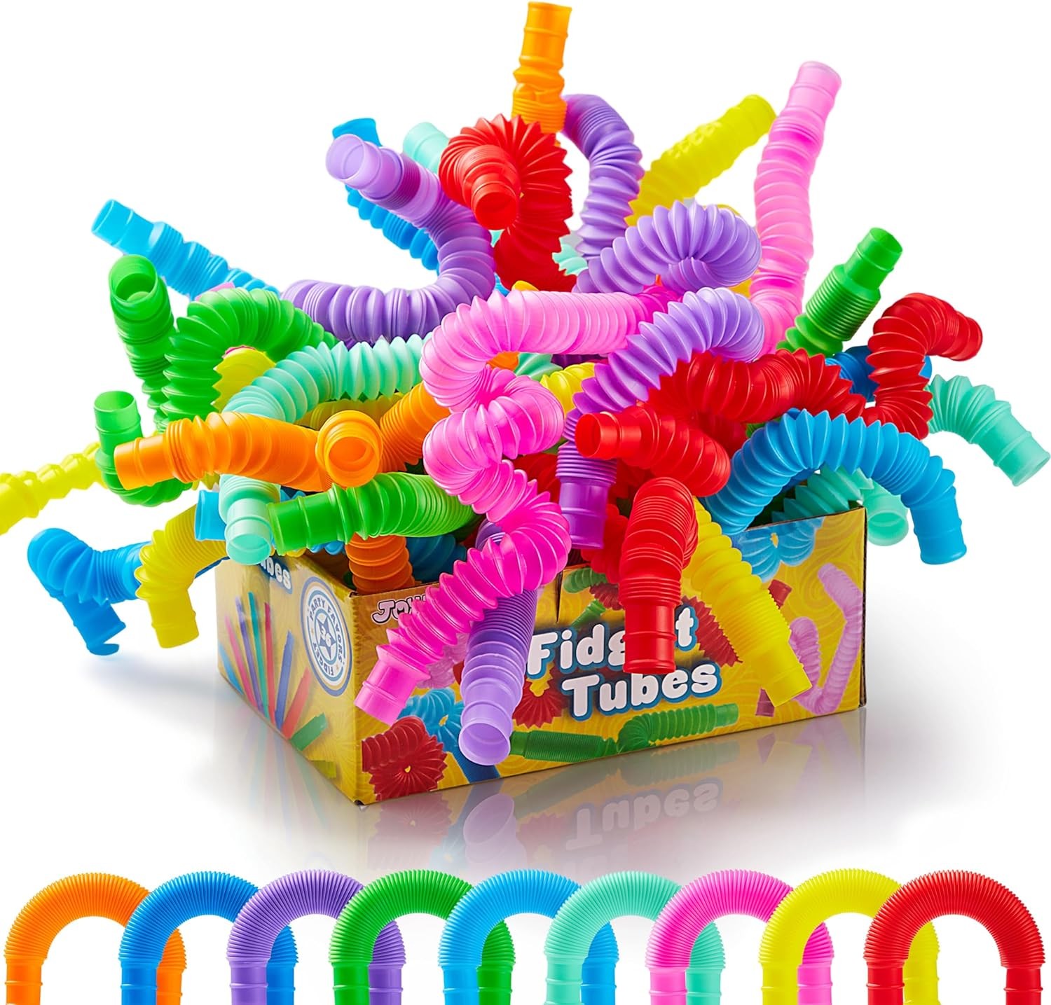 JOYIN 18 Pack Pop Tubes Sensory Fidget Toys for Toddler Kids Classroom Prizes