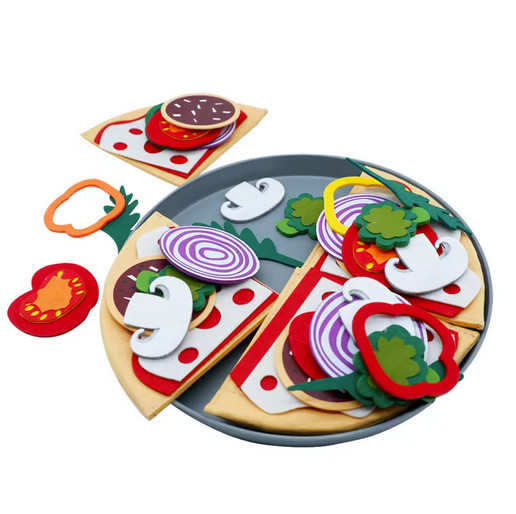 Kids Felt Pizza Pretend Play Toy Early Learning Food Set
