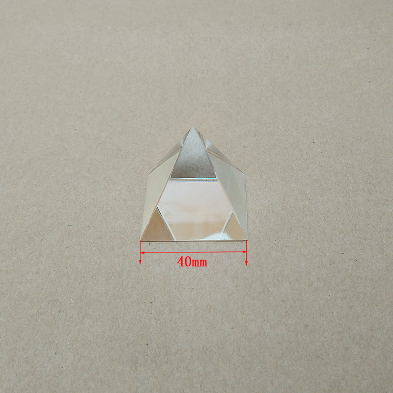 1PC Rainbow Optical Glass Crystal Pyramid Prism f Science Survey Light Spectrum