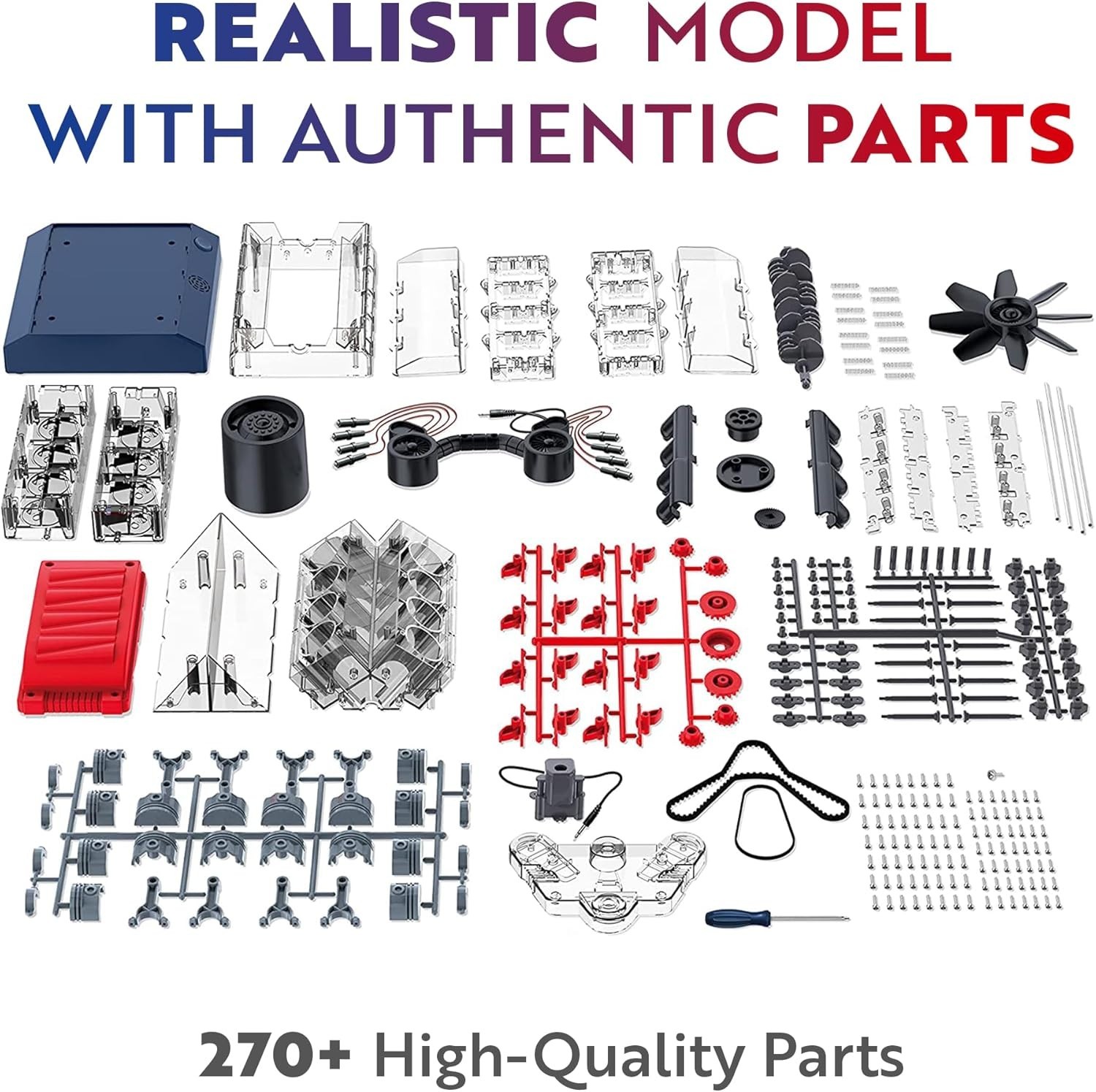 V8 Combustion Engine Model Kit That Runs – Build Your Own STEM Mini V8 Mo
