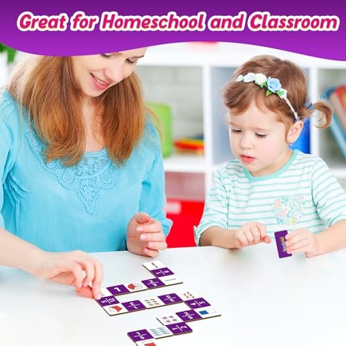 Dominoes Set,Math Games for Kids,Math Manipulatives,Counting Fraction
