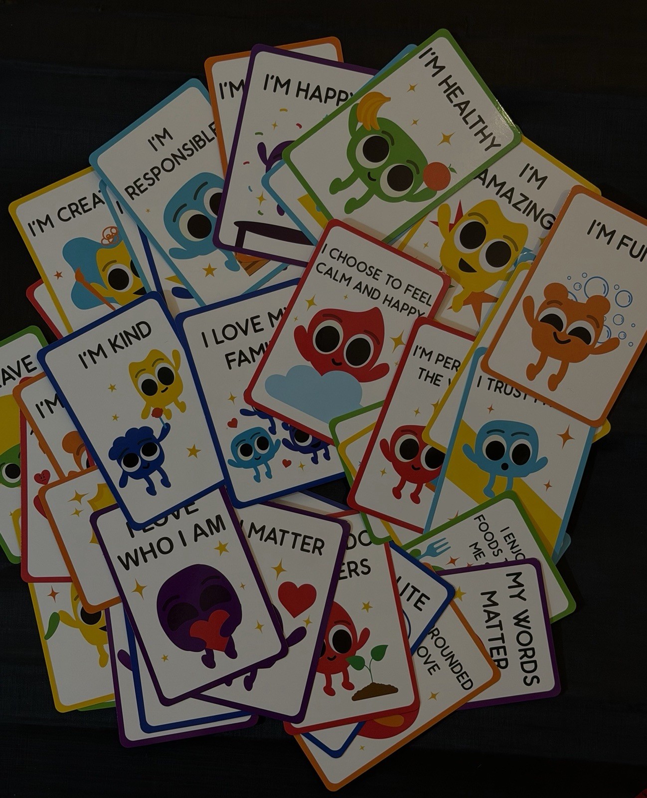 Kids’ Positive Affirmation Cards Set, 45 Reusable Cards