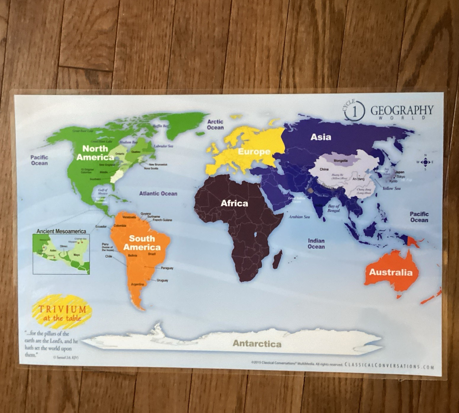 TRIVIUM at the table Geography World Map Placemat, Multicolor, Ages 8-11
