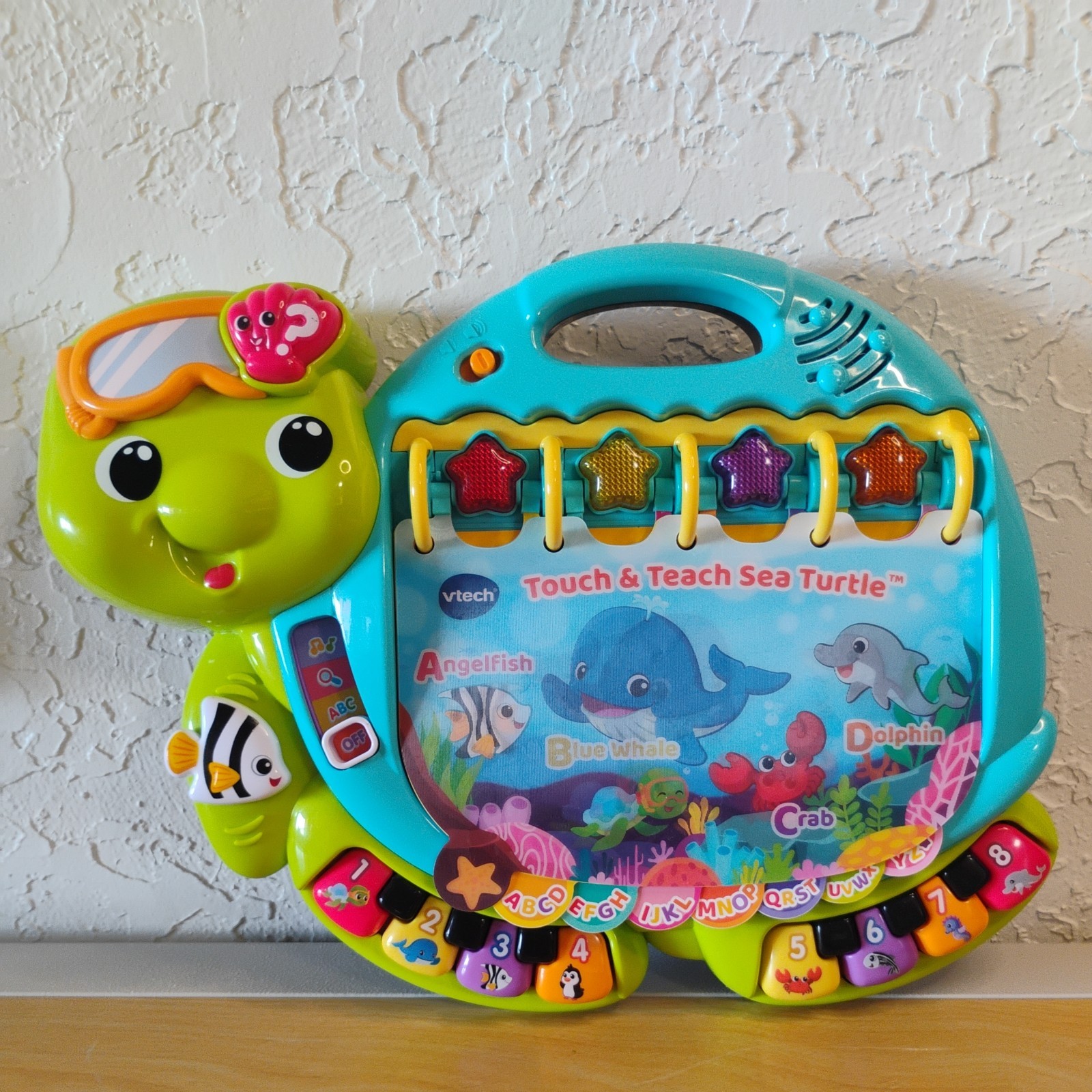 Vtech Touch And Teach Sea Turtle – Music Letters Sound Lights – Interactive Book