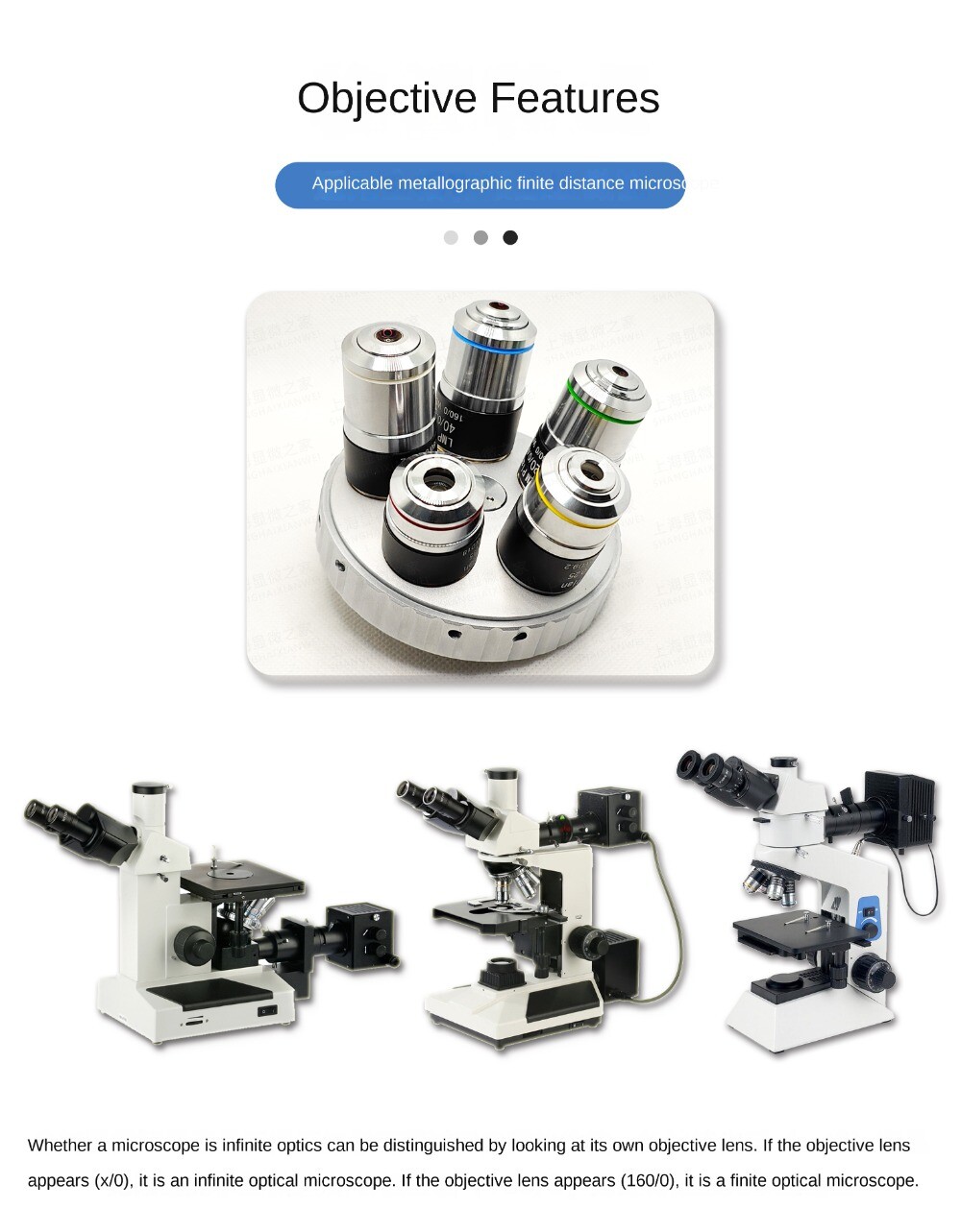 LMPlan 5X-100X Metallographic Microscope 195 Plan semi apochromatic objective