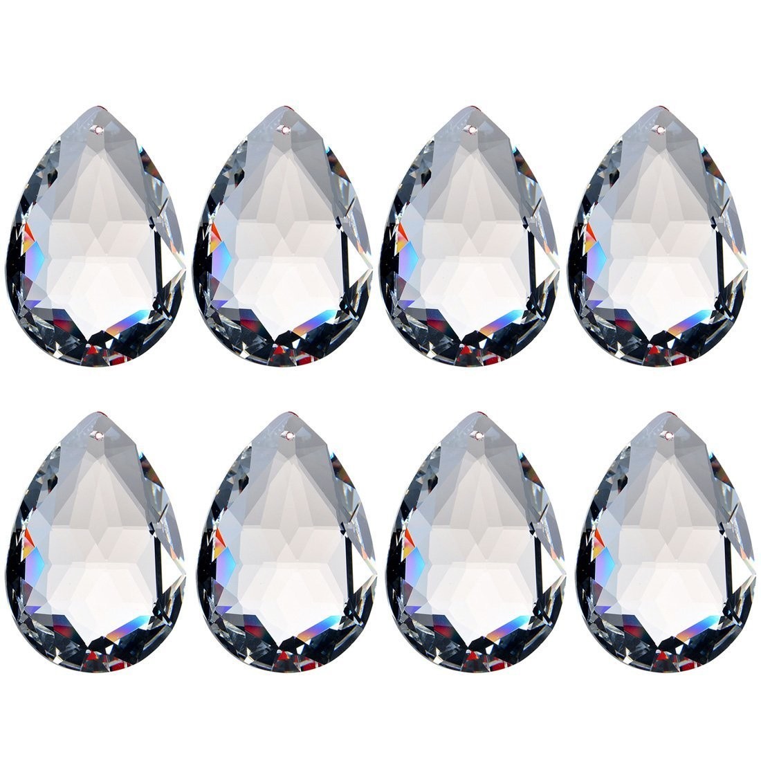 H&D 10pcs 50mm Chandelier Crystal Prisms Pendants – Clear Crystal Teardrops P…