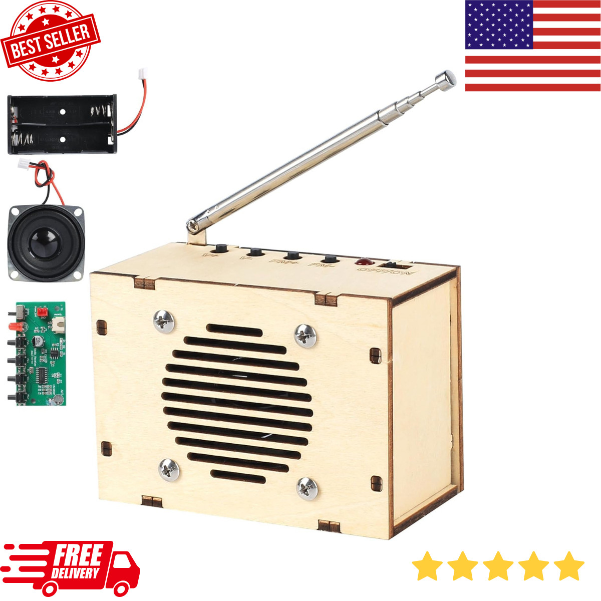 STEM FM Radio Kit for Kids 8-12 DIY Electronic Circuit Science Toy Gift