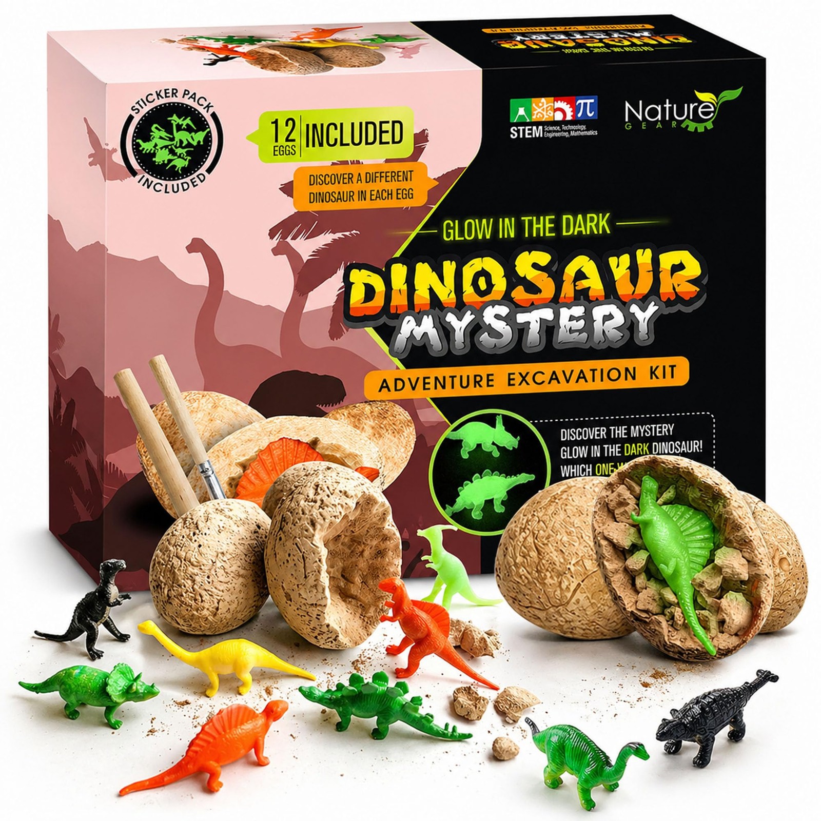 Nature Gear Dino Dig Kit For Kids Dinosaur Eggs Digging Kit Educational Egg