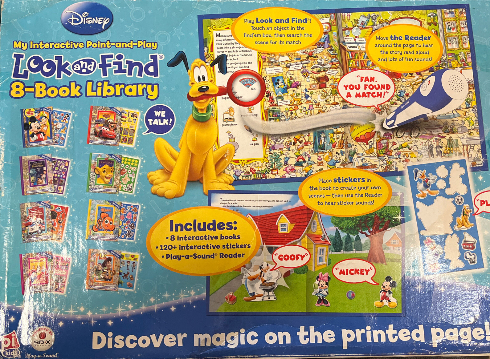 Disney My Interactive Point and Play 8 BOOK LIBRARY w/ pen that plays the books