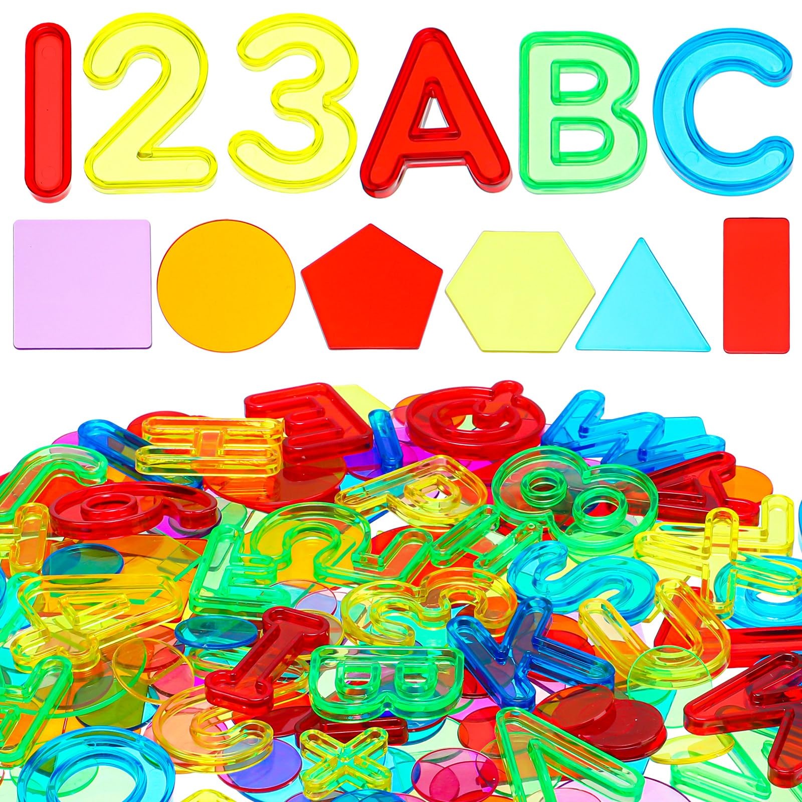 172 Pcs Translucent Light Table Manipulatives for Preschool Classroom Include…