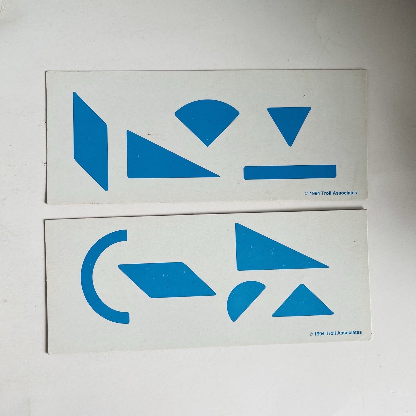 Vintage Troll Associates Tangram Pattern Cards Lot 18 Math 1994 Thin Cardboard