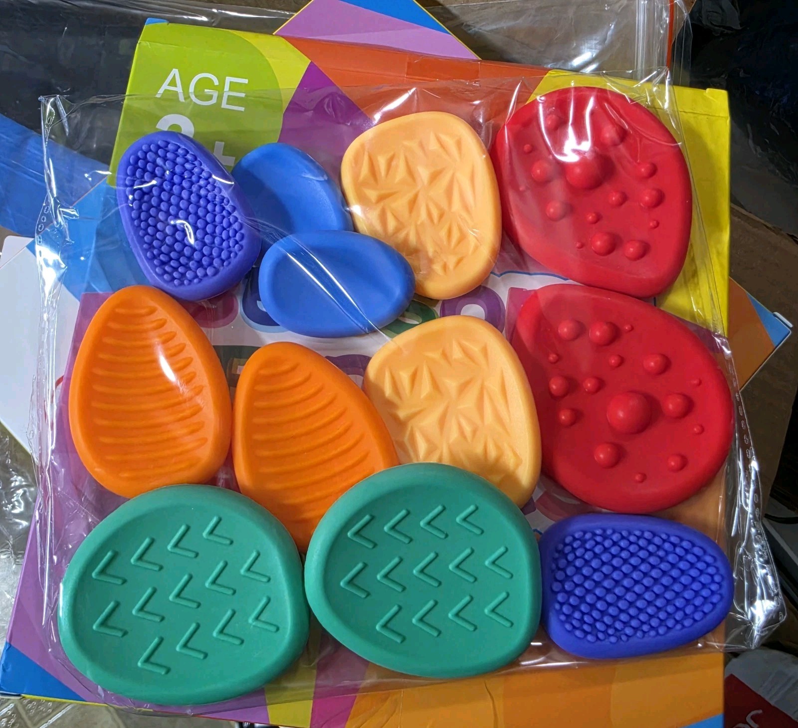 12 Pc Fidget Toys Sensory Stones Textured Worry Stones, Ages 3+