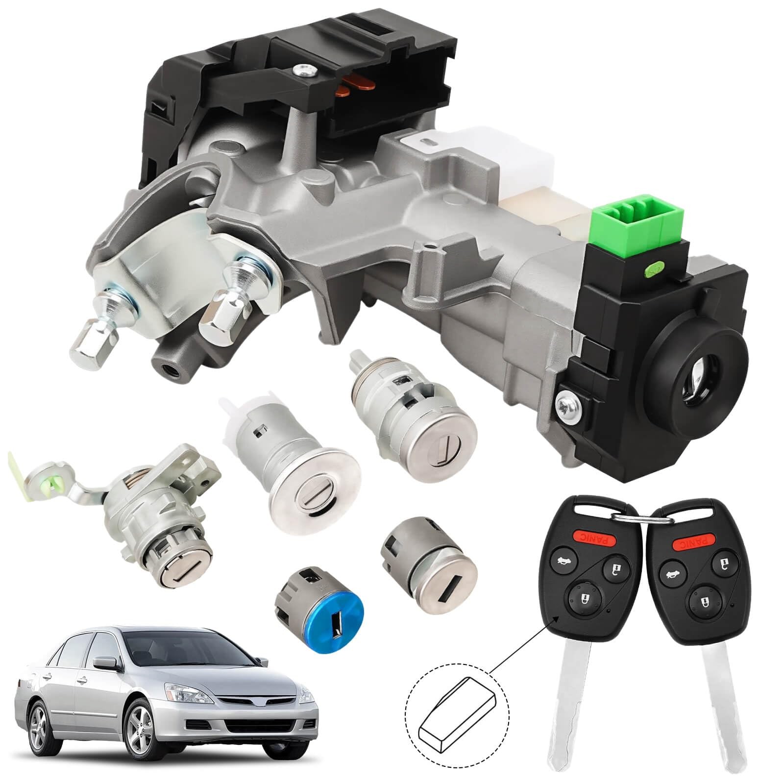 RAMATA Ignition Switch Lock Cylinder with Key (with Blank Chip) 03-07 Accord