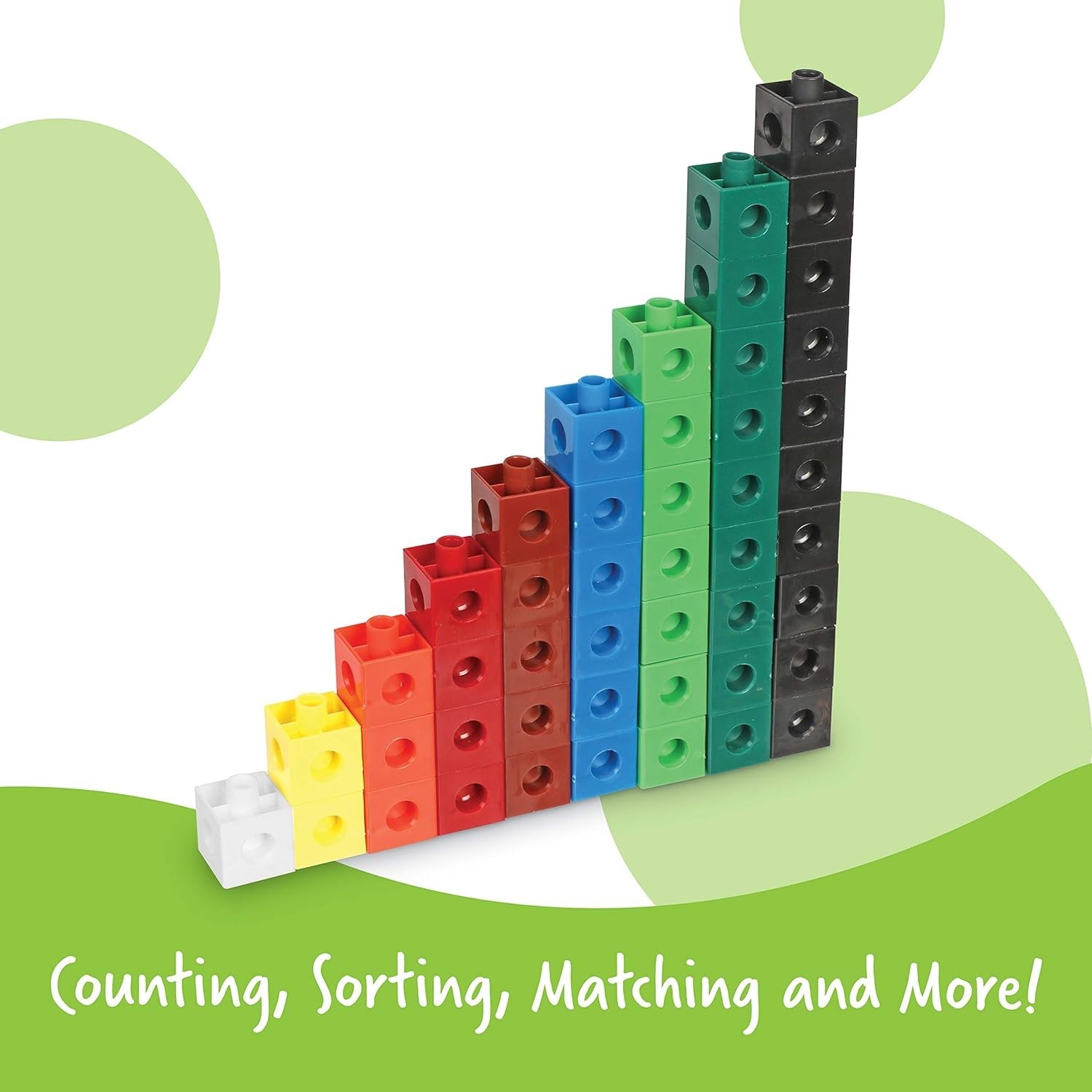 Snap Cubes: 100 Colorful Interlocking Cubes for Early Math & Motor Skills