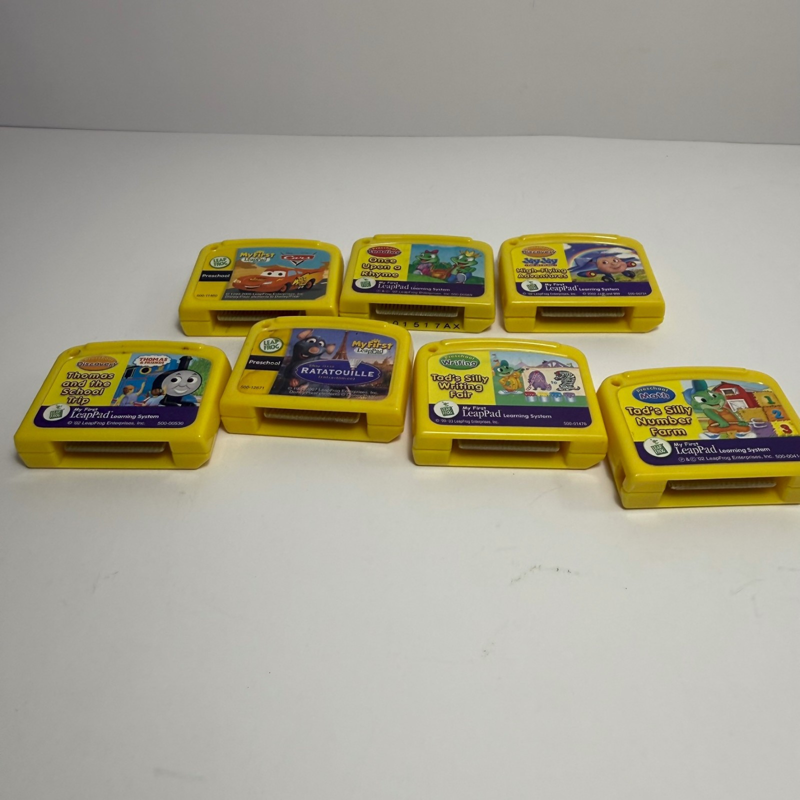 Lot of 7 Leap Frog Game Cartridges Pixar Cars Jay Jay Thomas Train etc My first