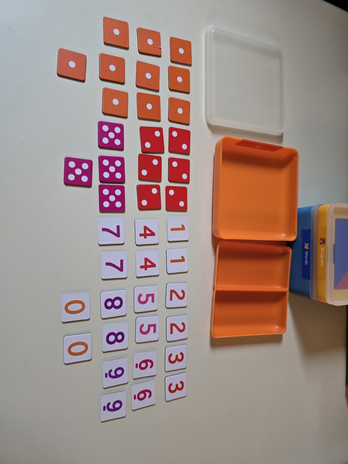 OSMO Kit Education Learning Tangrams, Numbers & Words Stackable Game Boxes As Is