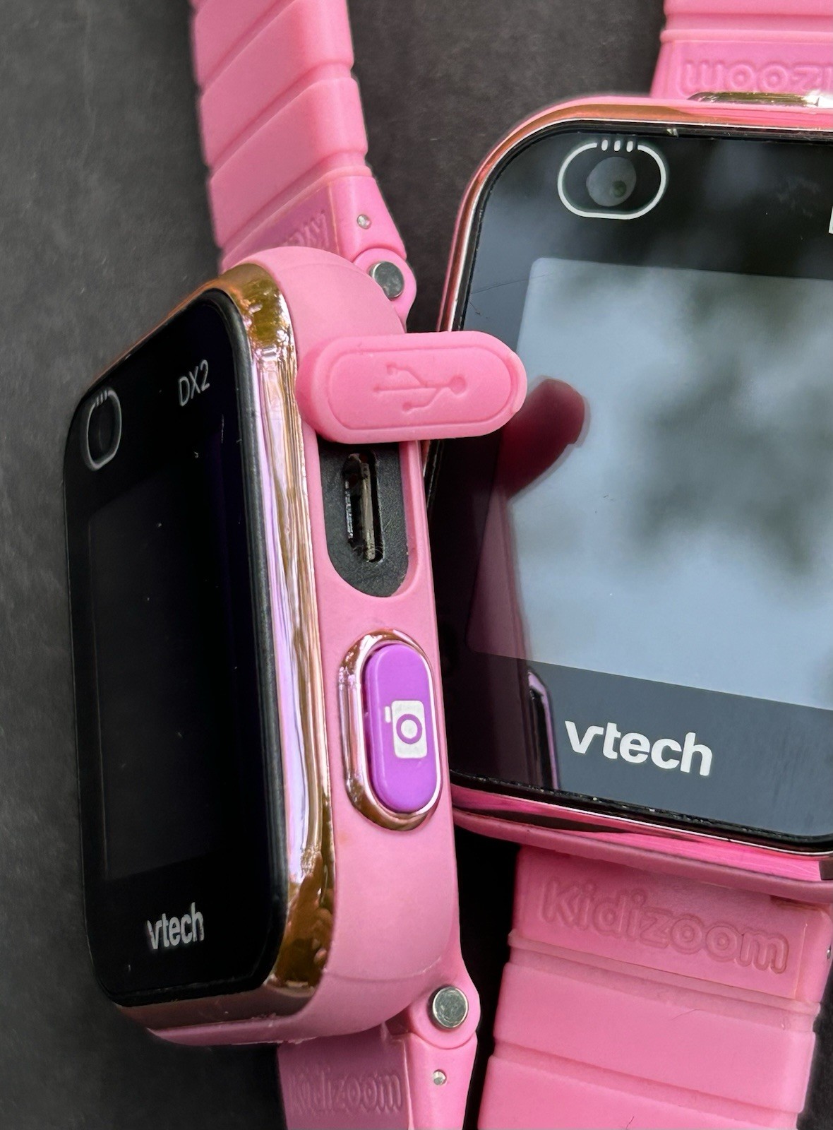 Lot of 2 VTech KidiBuzz 1695 Kids Smart Phone KidiZoom DX2 Smart Watch Pink