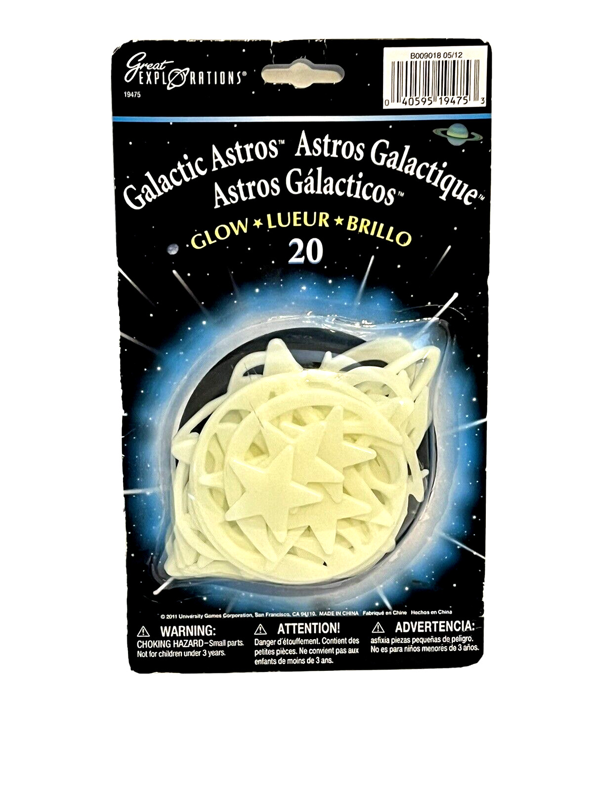 Galactic Astros Glow In The Dark Moon and Stars