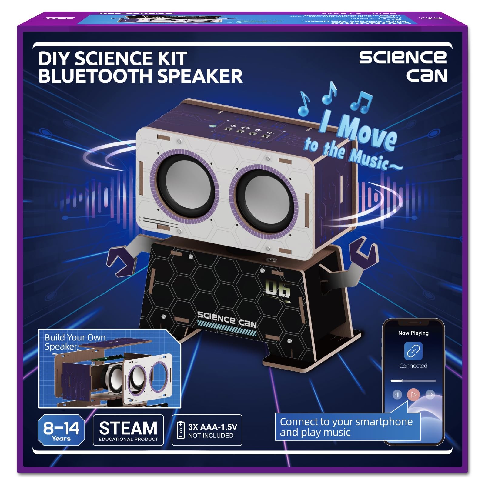 STEM Toys for Ages 8-13, DIY Bluetooth Speaker Kit with Rotating Head Robot, …