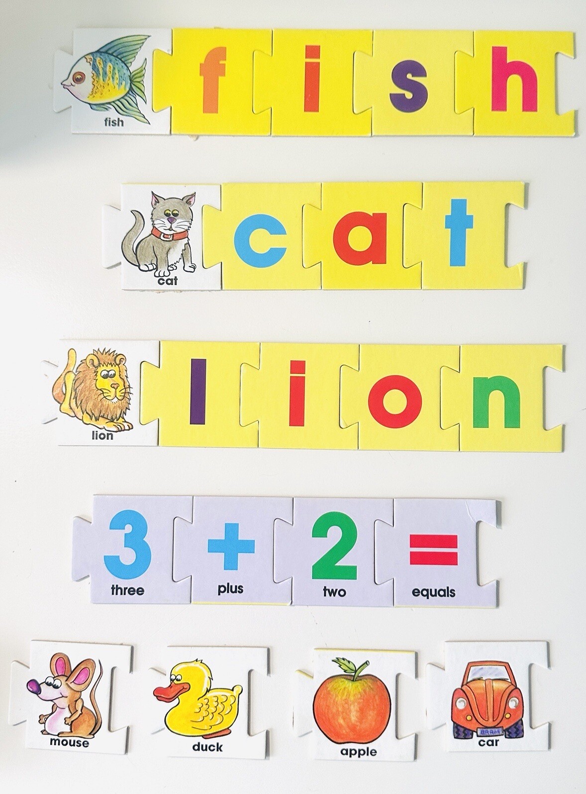 VTG Teach a Tot Game Spelling Arithmetic Learning Interlocking Cards Holdson ‘93