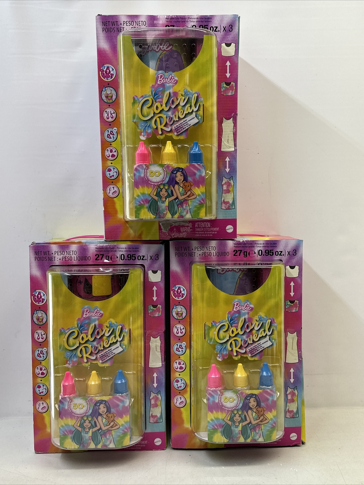 Barbie Doll Color Reveal Gift Set, Tie-Dye Fashion Maker w/ 2 Barbie Dolls