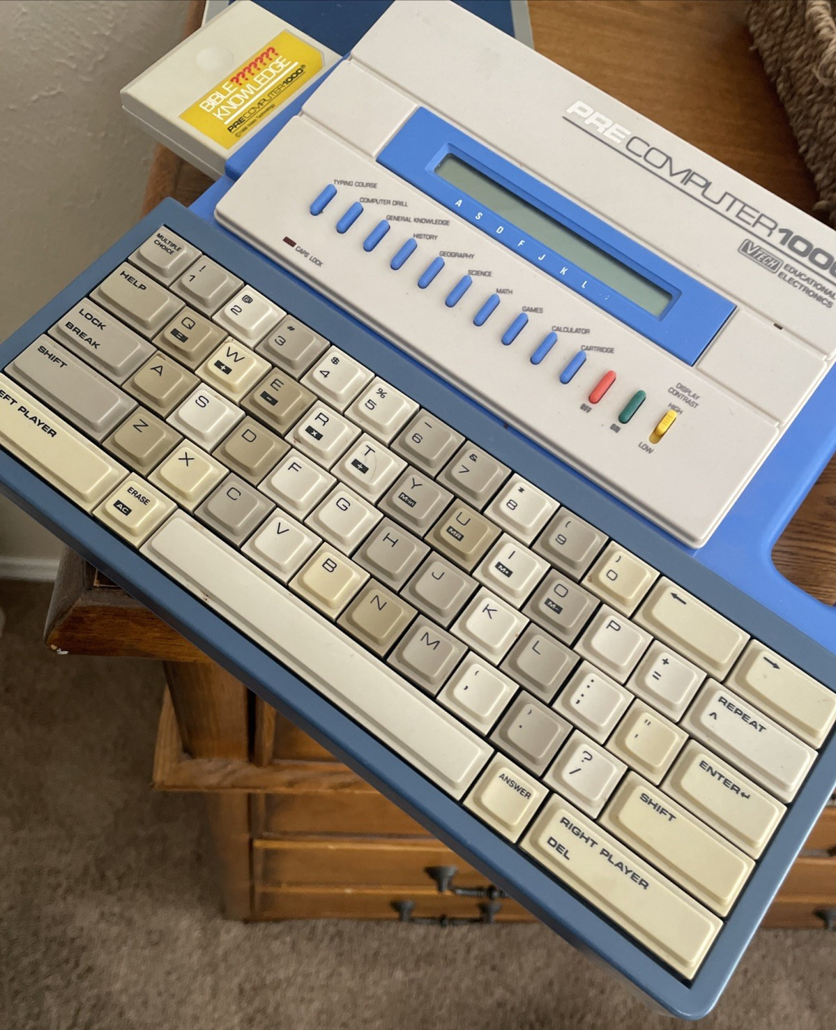 VTech PreComputer 1000 Educational Electronics 1992 Bible Trivia Game 2 works!!!