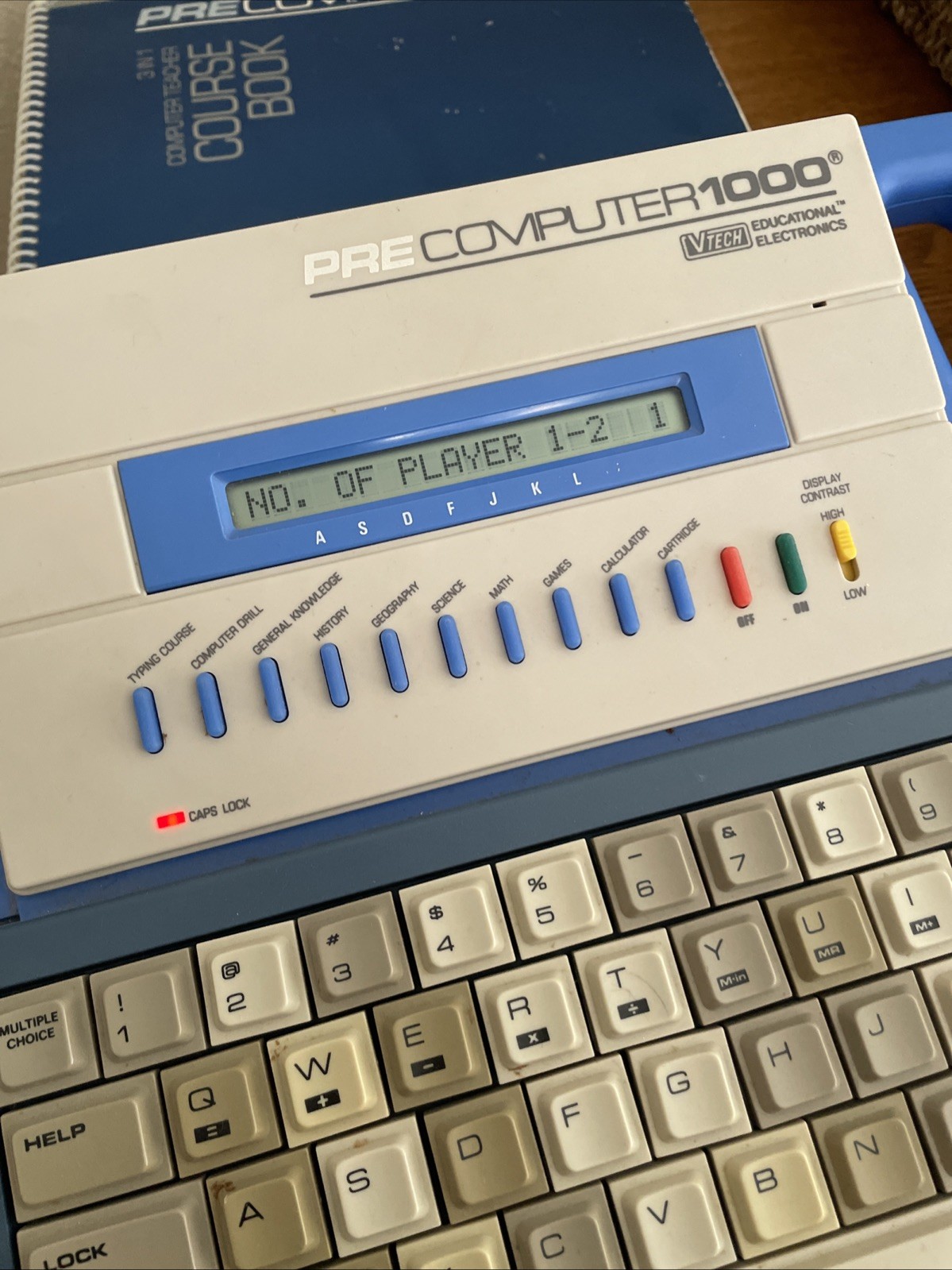 VTech PreComputer 1000 Educational Electronics 1992 Bible Trivia Game 2 works!!!