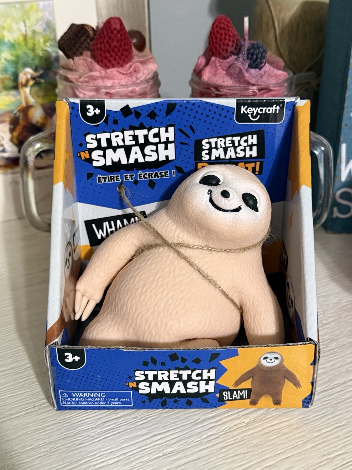 NEW Stretch n Smash Sloth Stretch Smash Repeat Keycraft Ages 3+ Slam Light Color