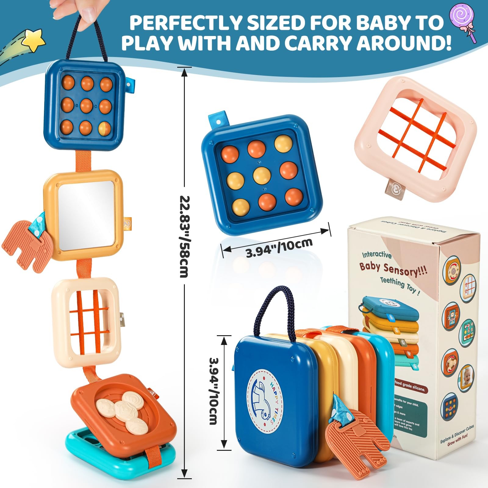 Dilovely Busy Board for 1 Year Old, Travel 3.94 x 4.09 x inches, Blue