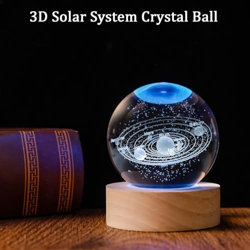 60mm Crystal Ball Astronomy Universe Gifts Planets Model 3D Solar System
