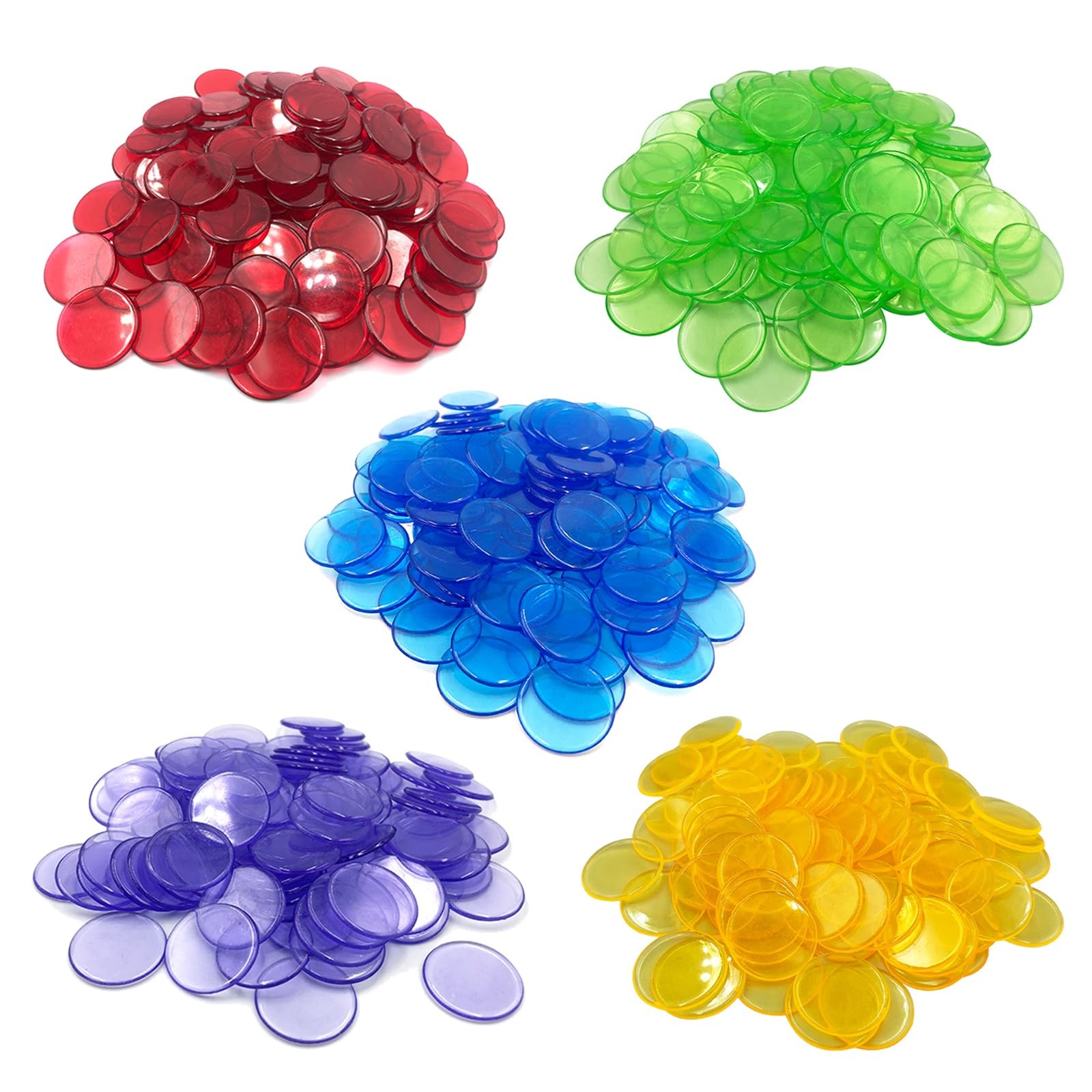 500 Pieces 3/4 Inch Transparent Counting Chips for Bingo Game, Party, Classro…
