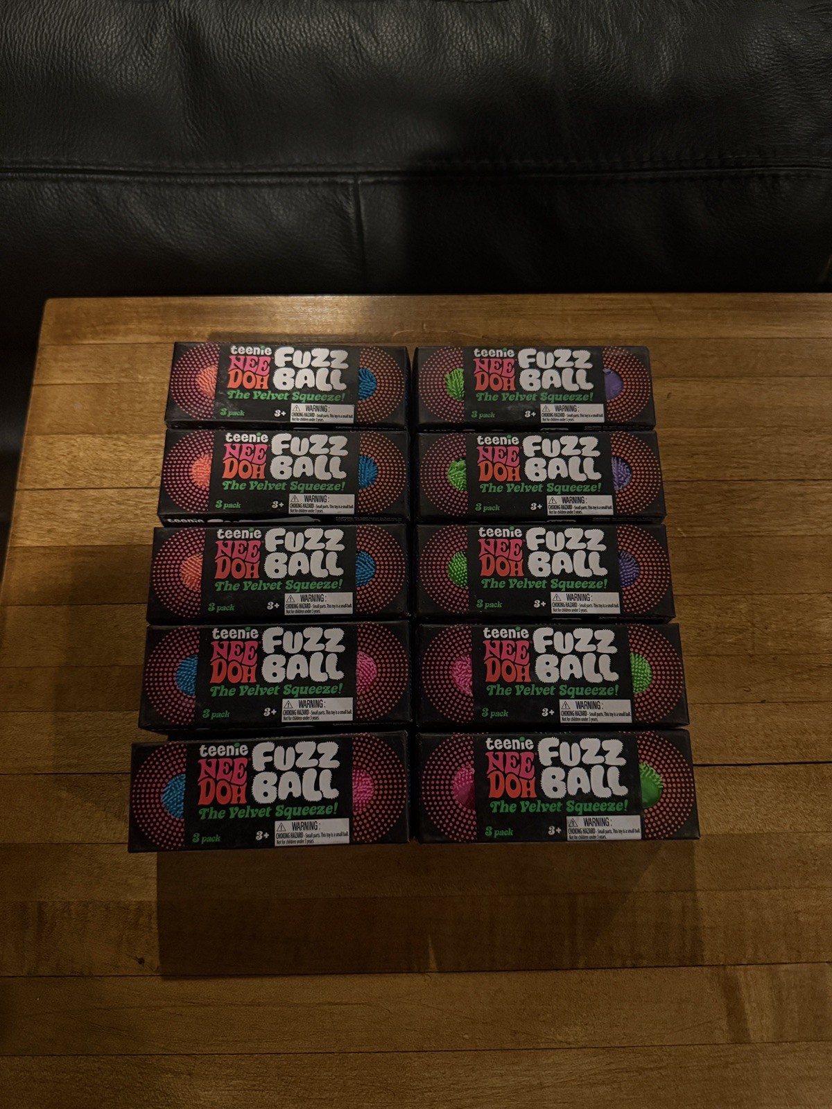 LOT OF 10 NeeDoh Teenie Fuzz Balls 3 Pack Lot Mini Nee Doh Multi Color