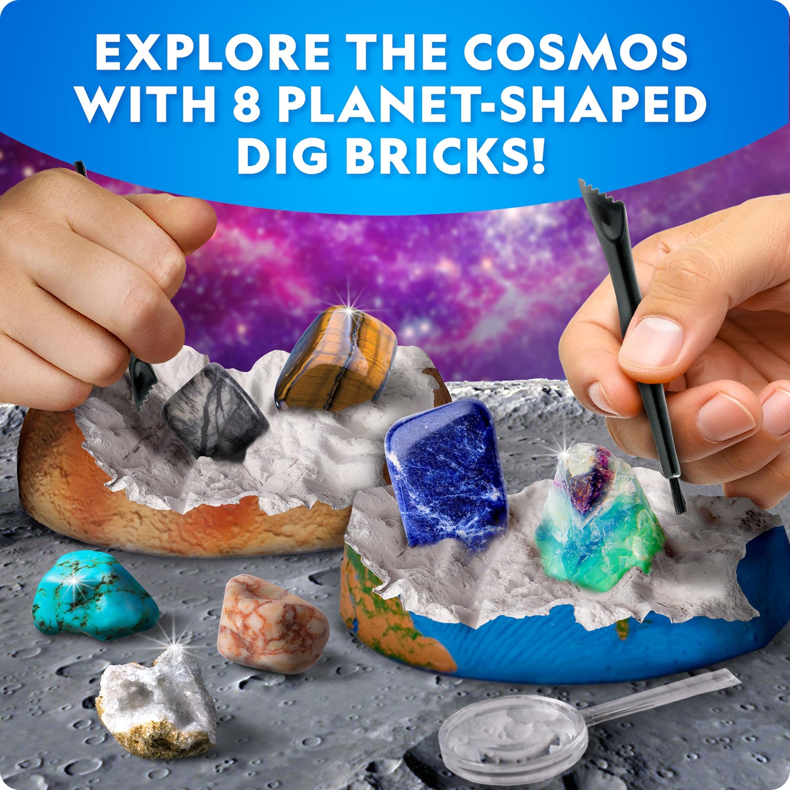 National Geographic Ultimate Space Gemstone Dig Kit – 8 Planet-Shaped Bricks …