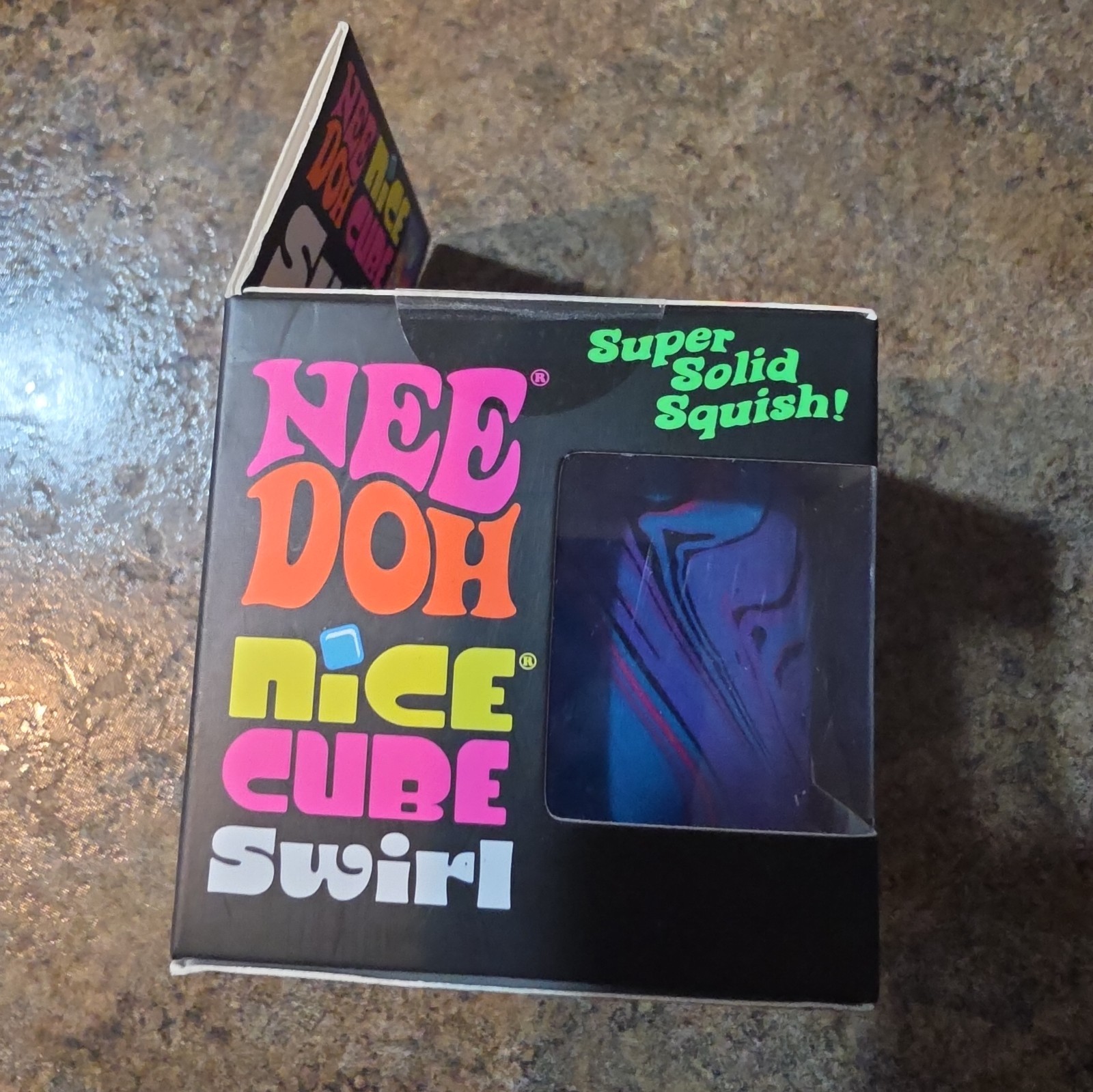Nee Doh Nice Cube Swirl Super Solid Squish Purple Pink Black