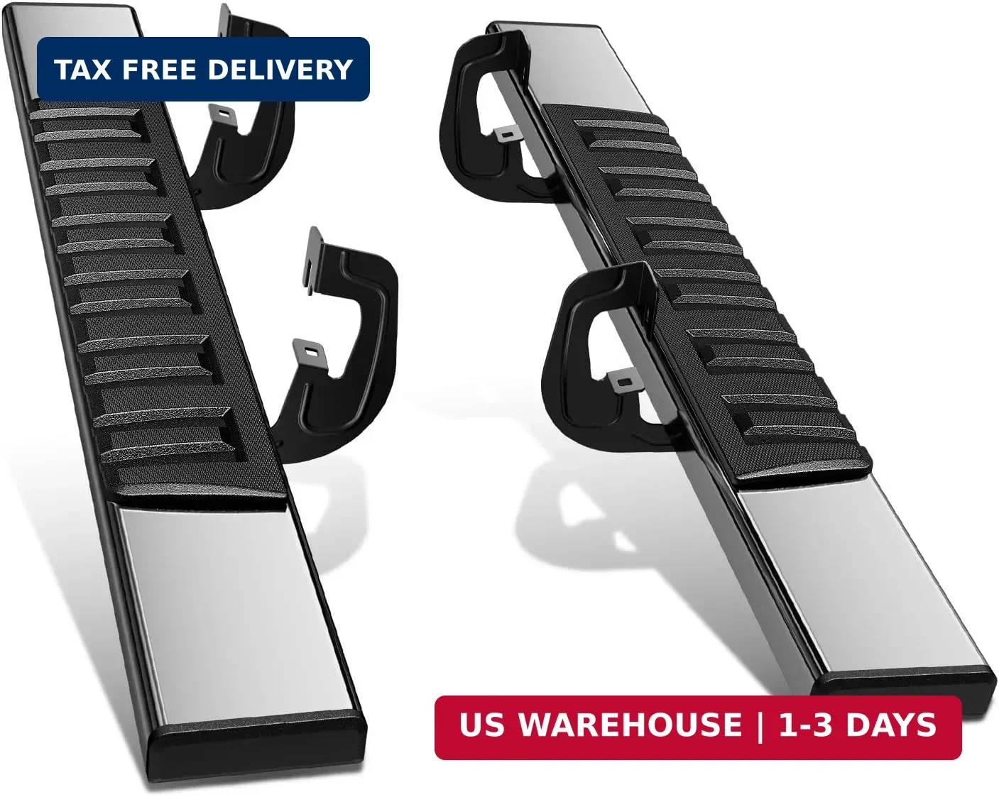 DNA Motoring 6.75″ Wide Flat Running Boards Side Step Bars Compatible with 2007-