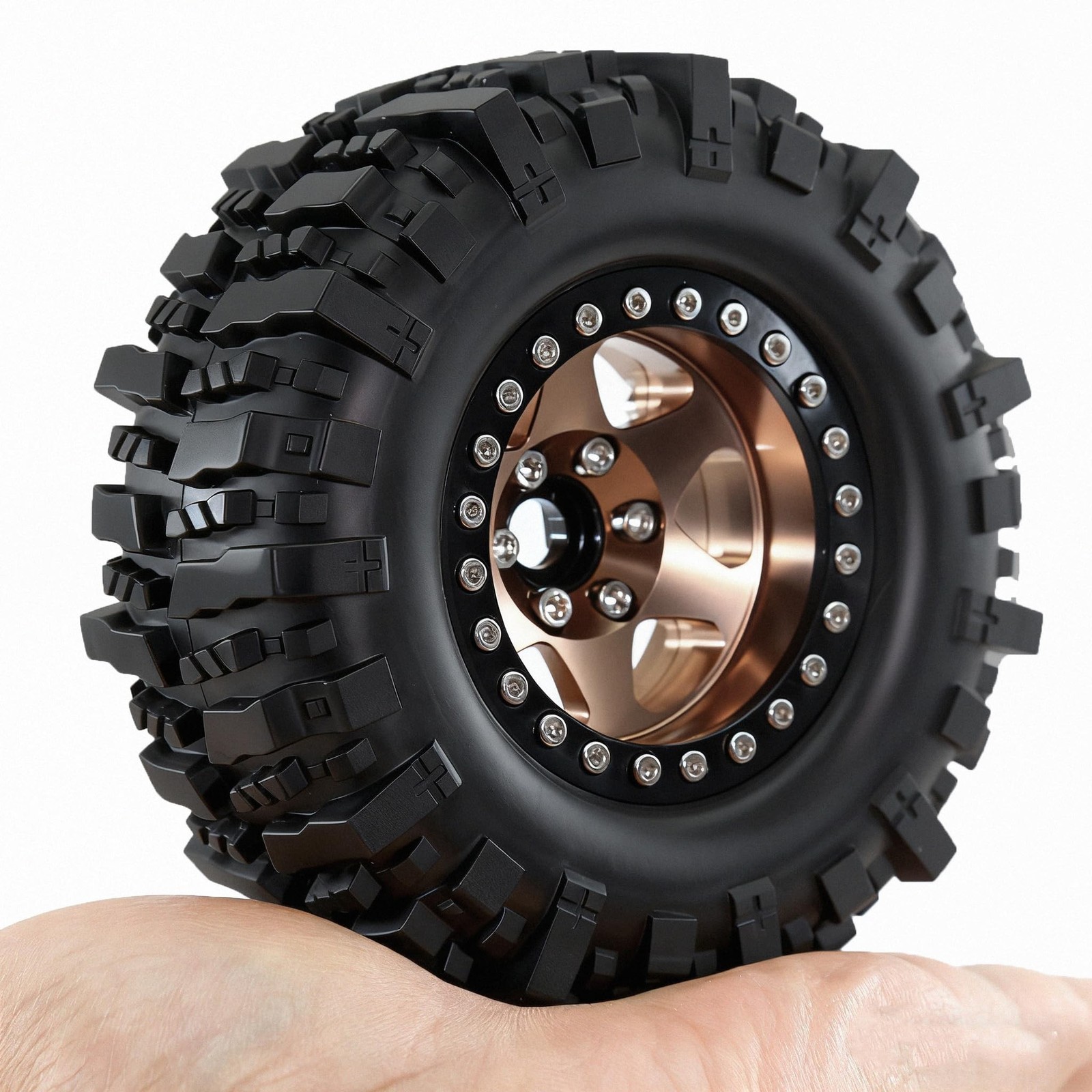 REDSPIDER 4PCS 1.9″ RC Crawler Tires Mud Slingers (OD 95mm/3.75″) & Beadlock …