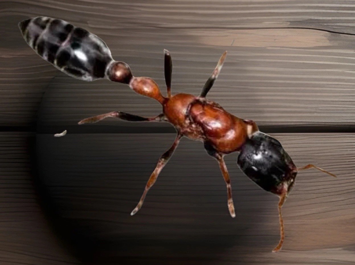 Tetraponera Rufonigra 10-20+w Ant Desk Garden Art & Bicolored Queen Figurine Set