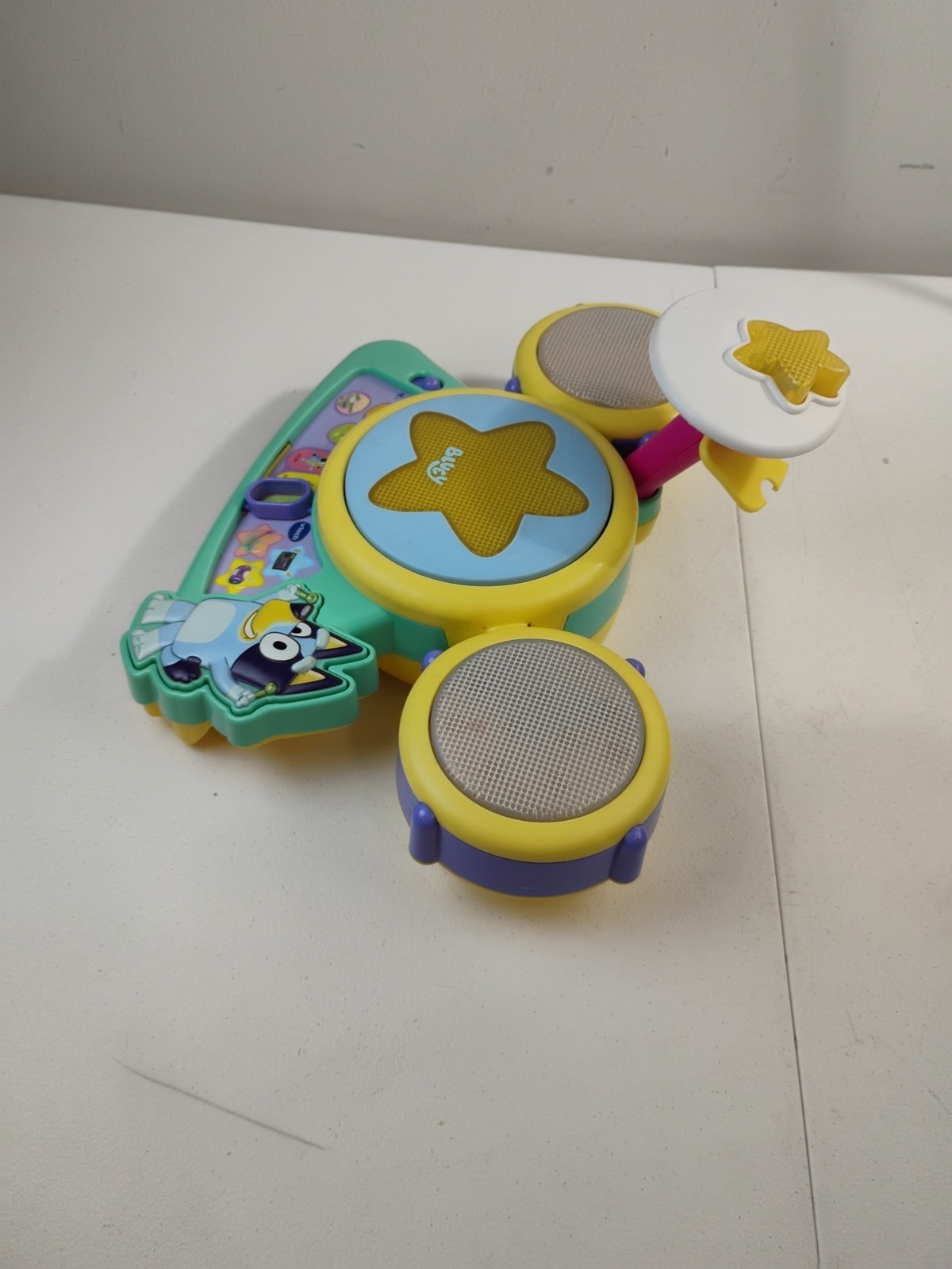 Vtech Bluey Musical Instrument Toy Drum Set Lights Sounds Works No Sticks