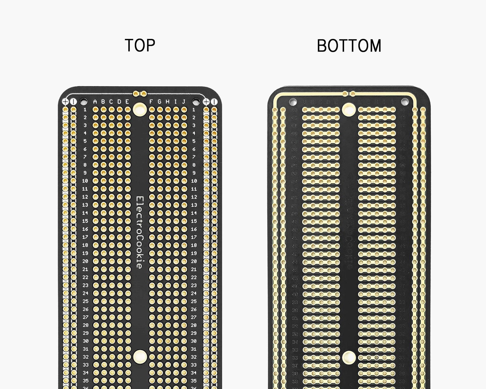 ElectroCookie PCB Prototype Board Large Solderable Breadboard 2.Matte Black