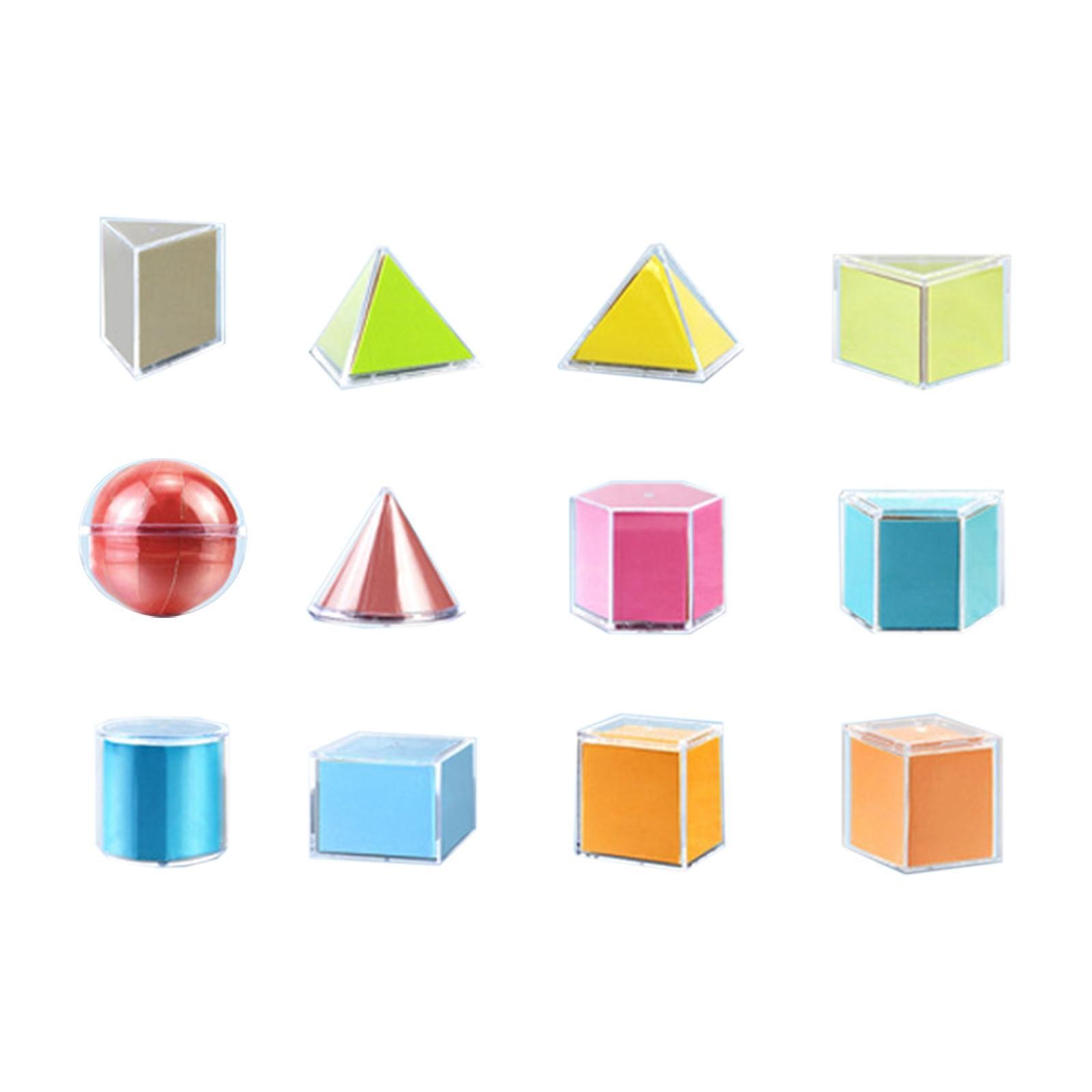 12 Pieces 3D Shapes Geometric Set Learning Toys Educational Toy Montessori for