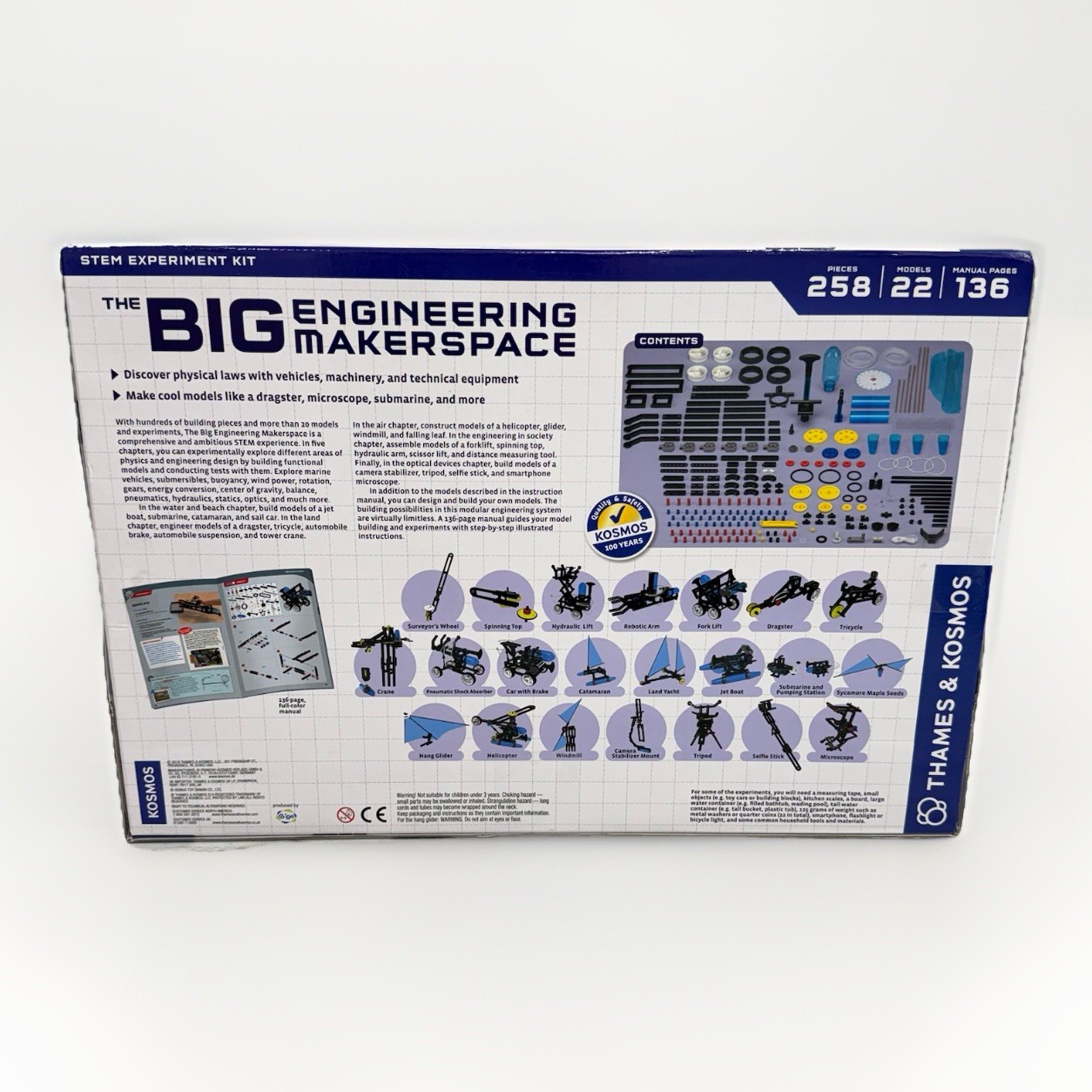 Thames & Kosmos Big Engineering Makerspace Science Kit 22 Physics Lessons NEW