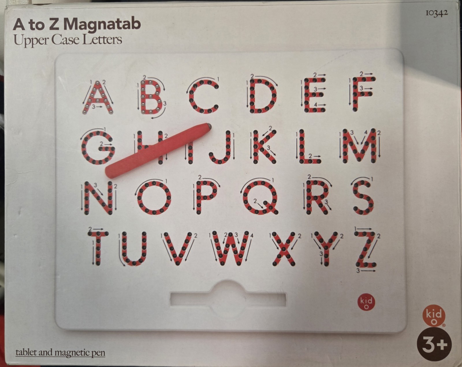 Kid O Alphabet Writing A to Z Upper Case Letters Tablet & Magnetic Pen Reusable